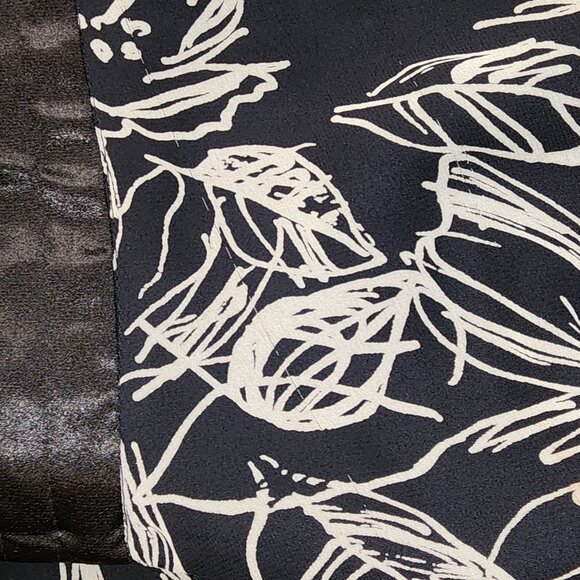 Jacqui E Black & Beige Floral Skirt With Tiered Ruffle Hem - Picture 6 of 7